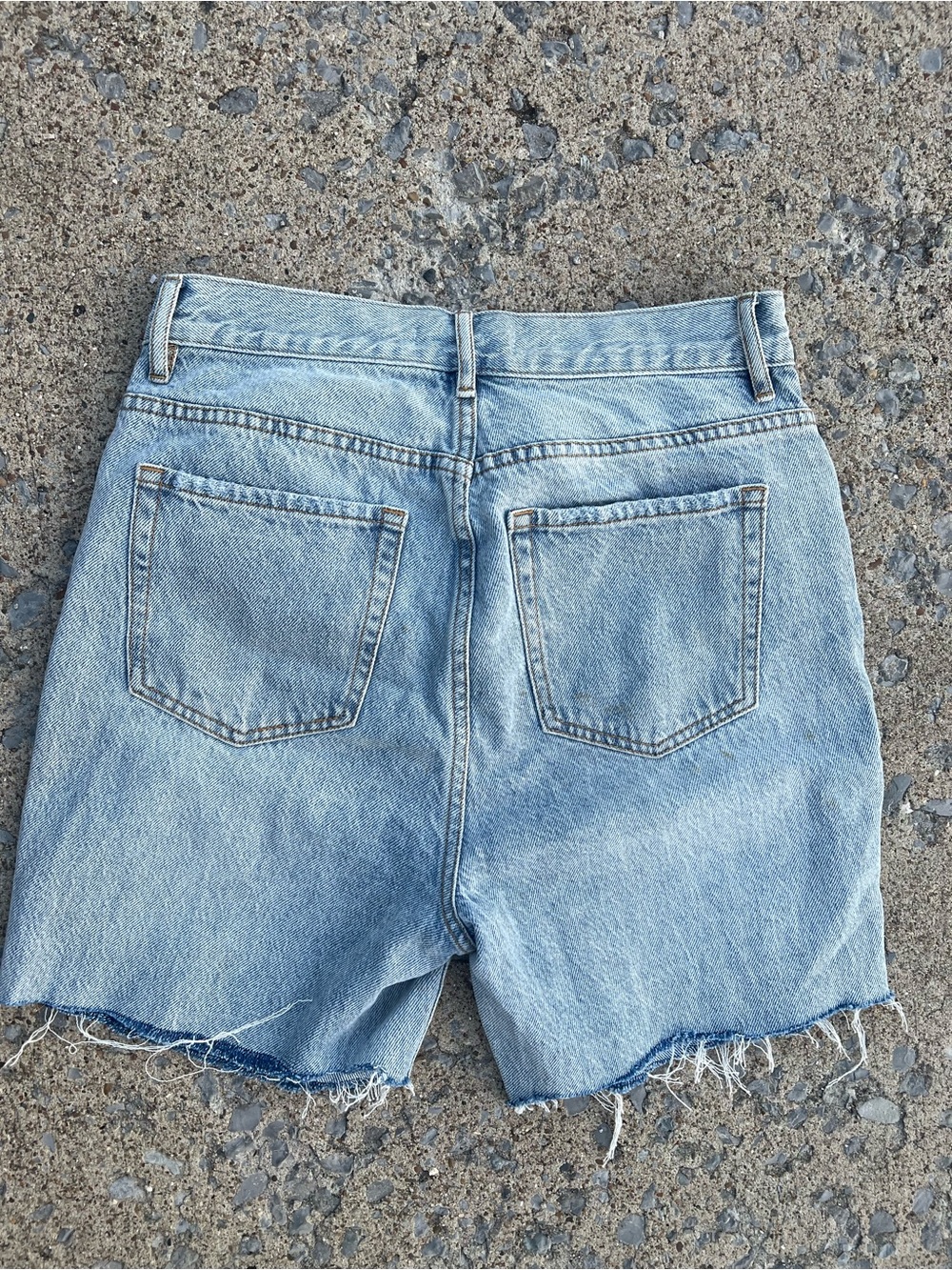 Dad shorts Jorts Long denim shorts High-Rise Denim Cutoffs 27 - Picture 2 of 4